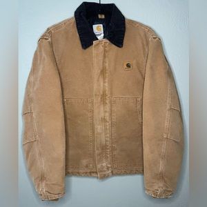 CARHARTT VINTAGE J22 MEN’S SANDSTONE TRADITIONAL ARCTIC-QUILT-LINED JACKET